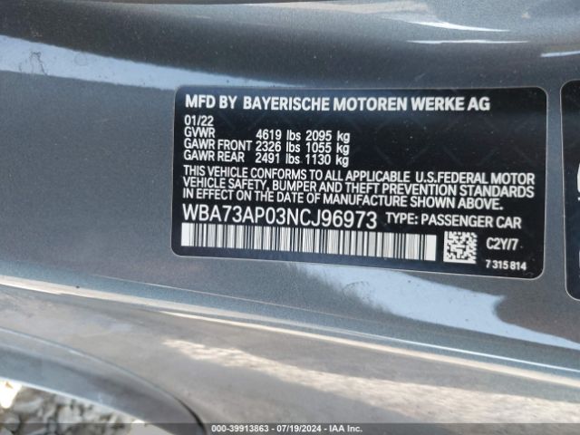 Photo 8 VIN: WBA73AP03NCJ96973 - BMW 430I 