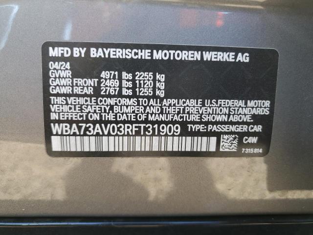 Photo 11 VIN: WBA73AV03RFT31909 - BMW 430XI GRAN 