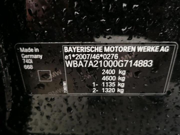 Photo 6 VIN: WBA7A21000G714883 - BMW 7 