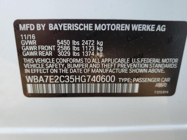 Photo 9 VIN: WBA7E2C35HG740600 - BMW 740 I 