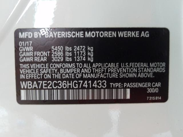 Photo 9 VIN: WBA7E2C36HG741433 - BMW 740 I 