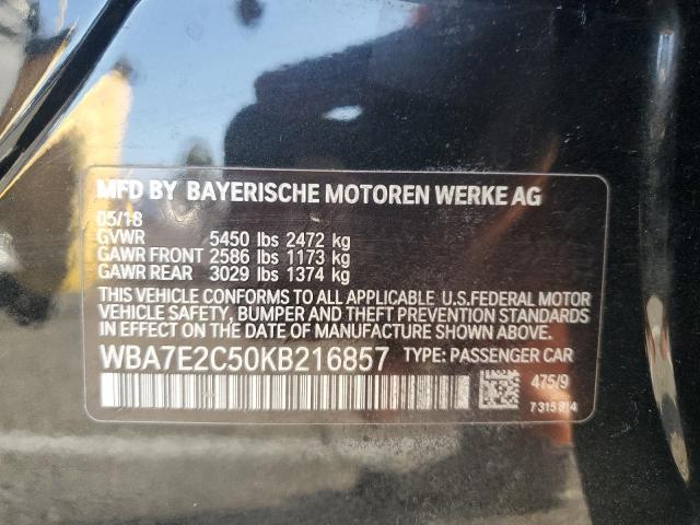 Photo 11 VIN: WBA7E2C50KB216857 - BMW 740 I 