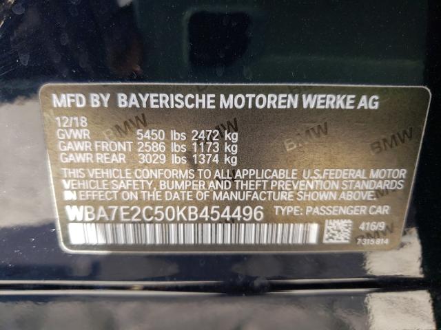 Photo 9 VIN: WBA7E2C50KB454496 - BMW 740 I 