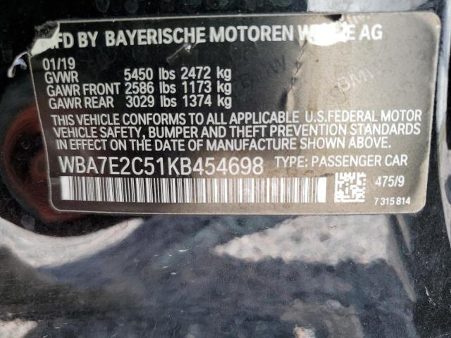 Photo 12 VIN: WBA7E2C51KB454698 - BMW 740 I 