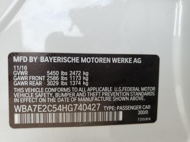 Photo 9 VIN: WBA7E2C54HG740427 - BMW 740 I 