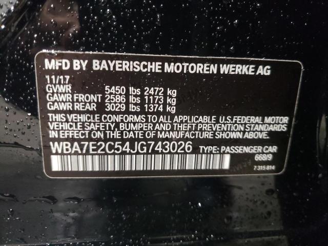 Photo 9 VIN: WBA7E2C54JG743026 - BMW 740 I 