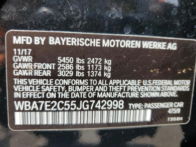 Photo 12 VIN: WBA7E2C55JG742998 - BMW 740 I 