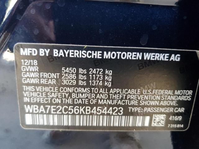 Photo 9 VIN: WBA7E2C56KB454423 - BMW 740 I 