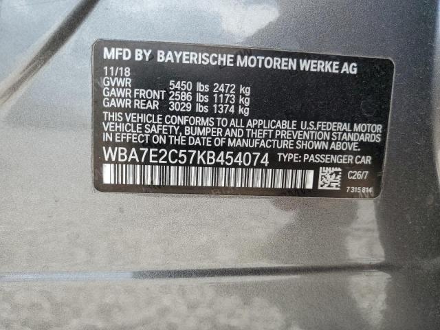 Photo 11 VIN: WBA7E2C57KB454074 - BMW 740 I 