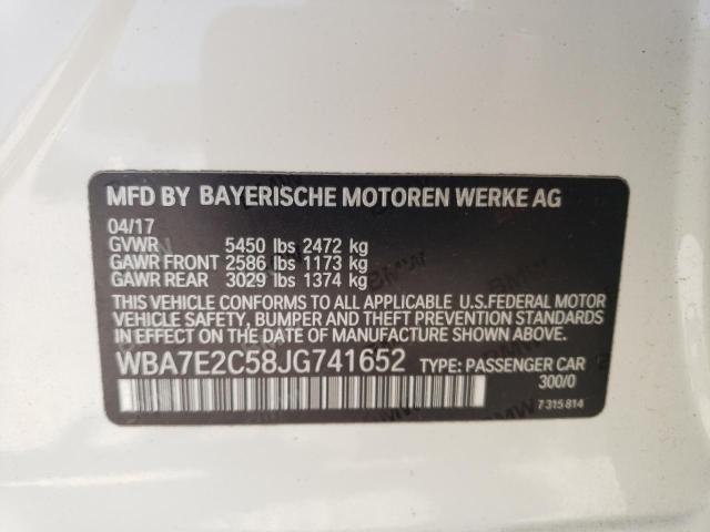 Photo 12 VIN: WBA7E2C58JG741652 - BMW 740 I 