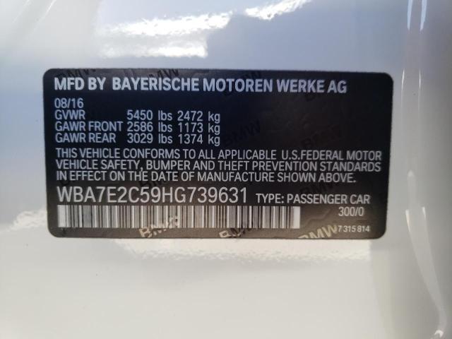 Photo 11 VIN: WBA7E2C59HG739631 - BMW 7 SERIES 