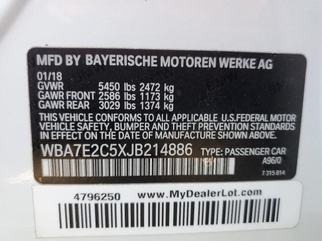 Photo 11 VIN: WBA7E2C5XJB214886 - BMW 740I 