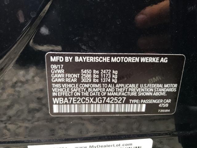 Photo 9 VIN: WBA7E2C5XJG742527 - BMW 740 I 