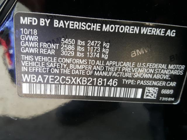 Photo 9 VIN: WBA7E2C5XKB218146 - BMW 740 I 