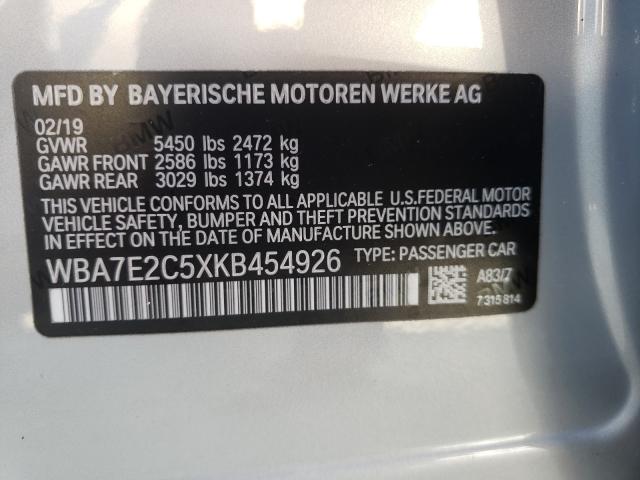 Photo 9 VIN: WBA7E2C5XKB454926 - BMW 740 I 