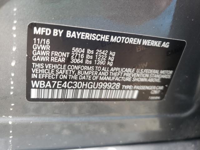 Photo 9 VIN: WBA7E4C30HGU99928 - BMW 740 XI 