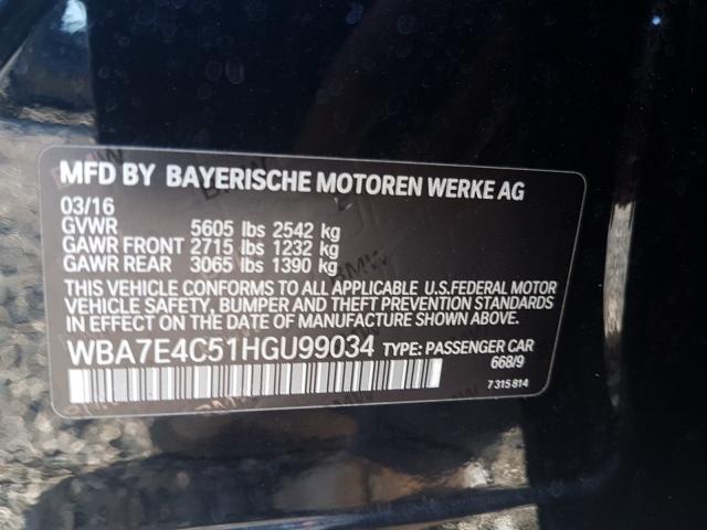 Photo 9 VIN: WBA7E4C51HGU99034 - BMW 7 SERIES 