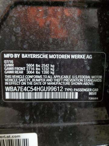 Photo 12 VIN: WBA7E4C54HGU99612 - BMW 7 SERIES 