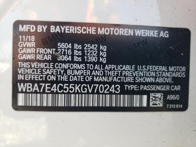 Photo 12 VIN: WBA7E4C55KGV70243 - BMW 7 SERIES 