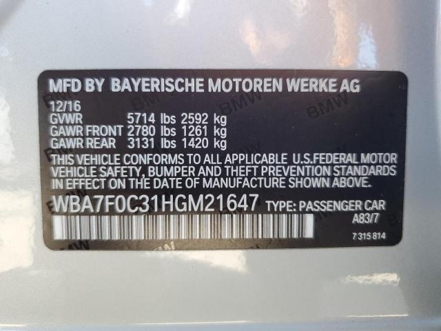 Photo 11 VIN: WBA7F0C31HGM21647 - BMW 750 I 