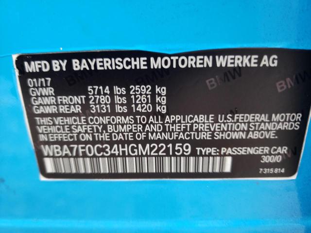 Photo 11 VIN: WBA7F0C34HGM22159 - BMW 750 I 