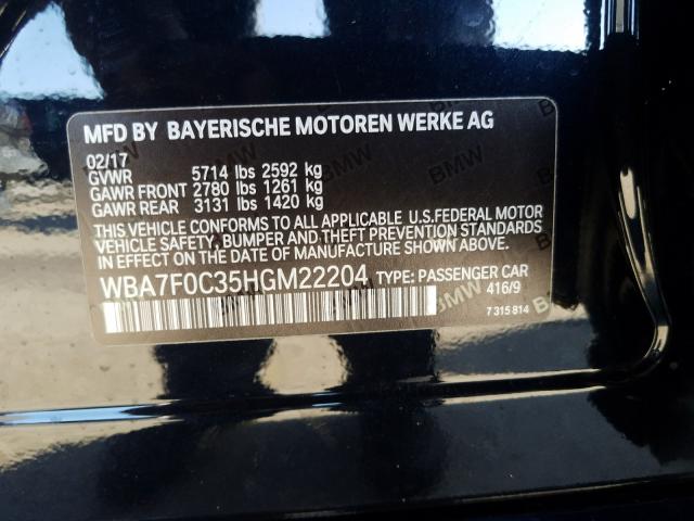 Photo 9 VIN: WBA7F0C35HGM22204 - BMW 750 I 