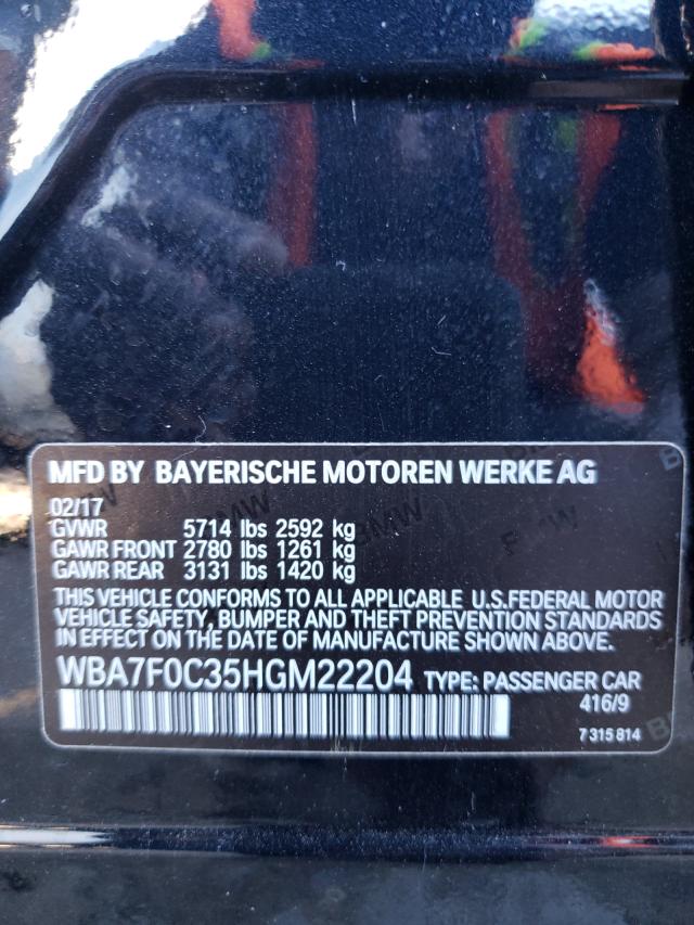 Photo 9 VIN: WBA7F0C35HGM22204 - BMW 750 I 