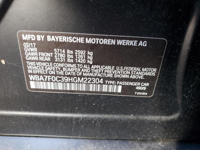 Photo 9 VIN: WBA7F0C39HGM22304 - BMW 750 I 