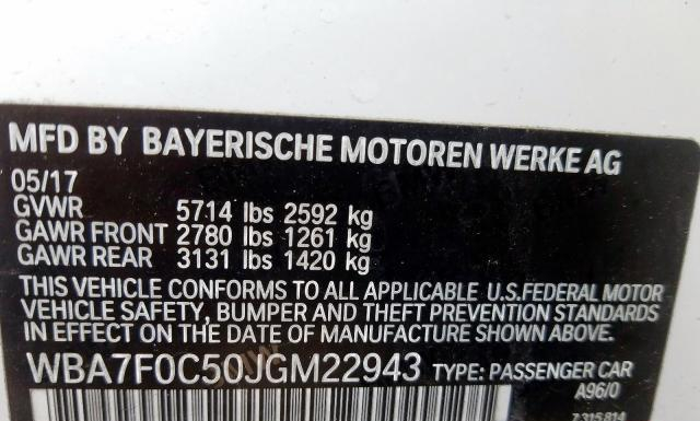 Photo 9 VIN: WBA7F0C50JGM22943 - BMW 750I 