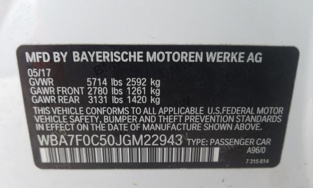 Photo 9 VIN: WBA7F0C50JGM22943 - BMW 750I 