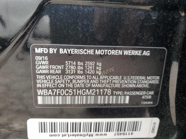 Photo 12 VIN: WBA7F0C51HGM21178 - BMW 750 I 