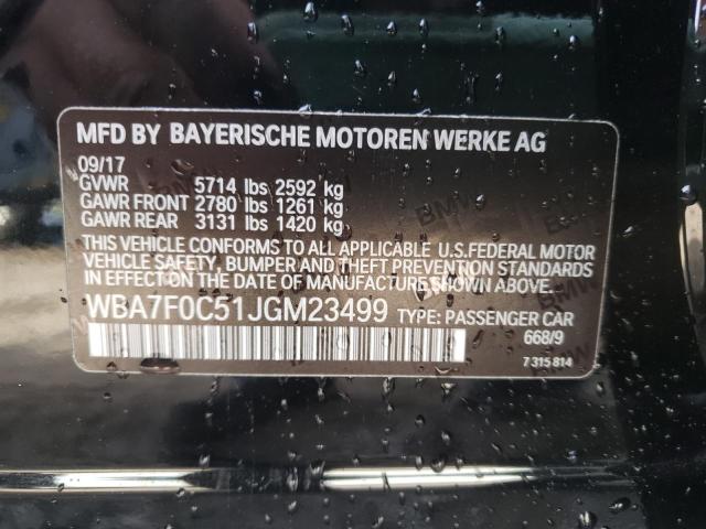 Photo 11 VIN: WBA7F0C51JGM23499 - BMW 750 I 