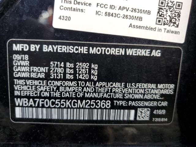 Photo 11 VIN: WBA7F0C55KGM25368 - BMW 750 I 