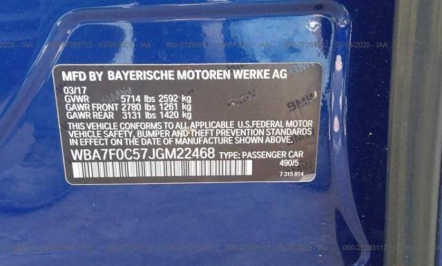 Photo 8 VIN: WBA7F0C57JGM22468 - BMW 750I 