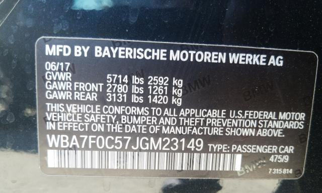 Photo 9 VIN: WBA7F0C57JGM23149 - BMW 750I 