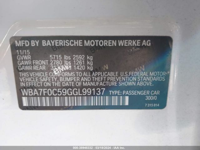 Photo 8 VIN: WBA7F0C59GGL99137 - BMW 750I 