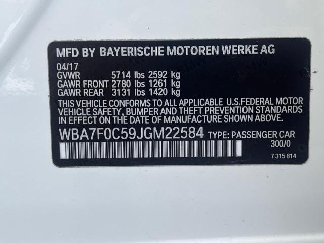 Photo 9 VIN: WBA7F0C59JGM22584 - BMW 750 I 