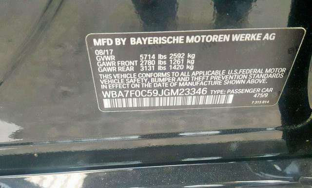 Photo 9 VIN: WBA7F0C59JGM23346 - BMW 7 SERIES 