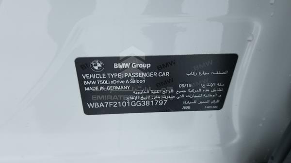 Photo 2 VIN: WBA7F2101GG381797 - BMW 750LI 