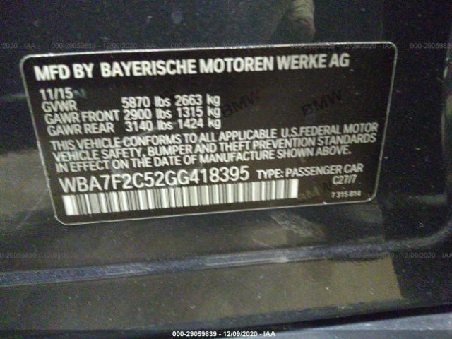 Photo 8 VIN: WBA7F2C52GG418395 - BMW 7 