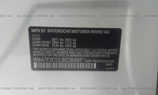 Photo 8 VIN: WBA7F2C52JB238497 - BMW 750I 