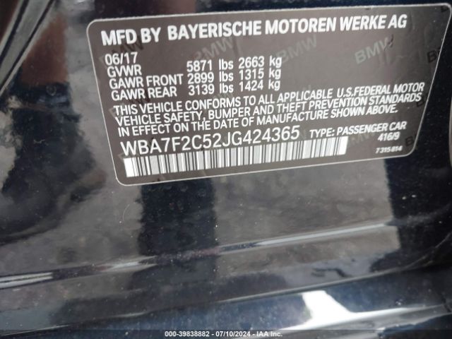 Photo 8 VIN: WBA7F2C52JG424365 - BMW ALPINA B7 