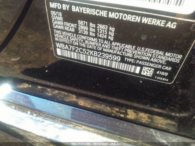 Photo 8 VIN: WBA7F2C52KB239599 - BMW 7 