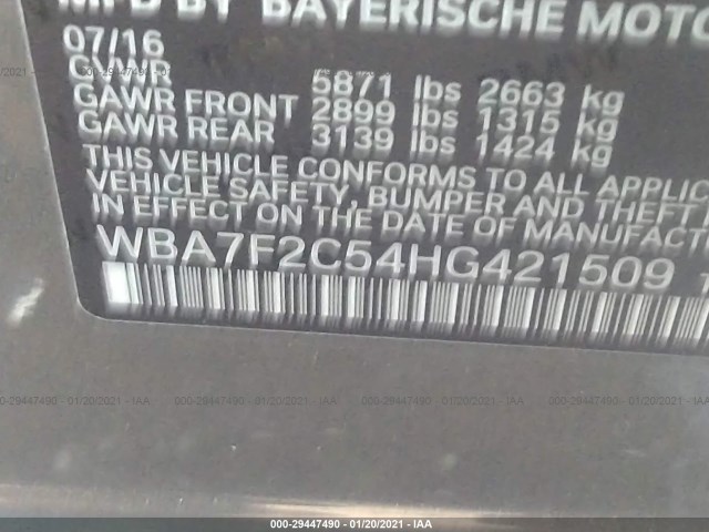 Photo 8 VIN: WBA7F2C54HG421509 - BMW 7 