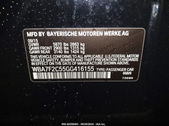 Photo 8 VIN: WBA7F2C55GG416155 - BMW 750I 