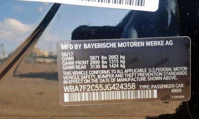 Photo 9 VIN: WBA7F2C55JG424358 - BMW 750I 