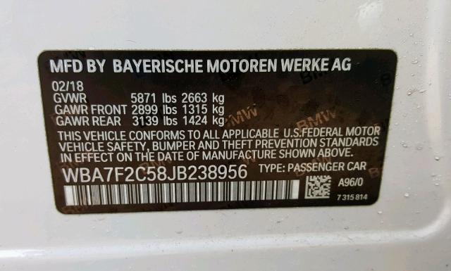 Photo 9 VIN: WBA7F2C58JB238956 - BMW 750I 