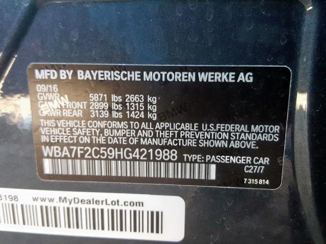 Photo 9 VIN: WBA7F2C59HG421988 - BMW ALPINA B7 