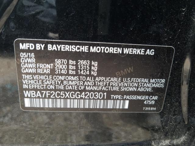 Photo 9 VIN: WBA7F2C5XGG420301 - BMW 750 XI 