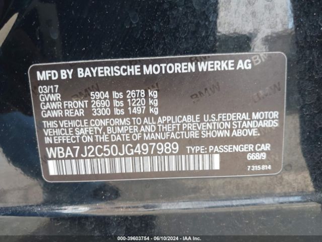 Photo 8 VIN: WBA7J2C50JG497989 - BMW 740E 